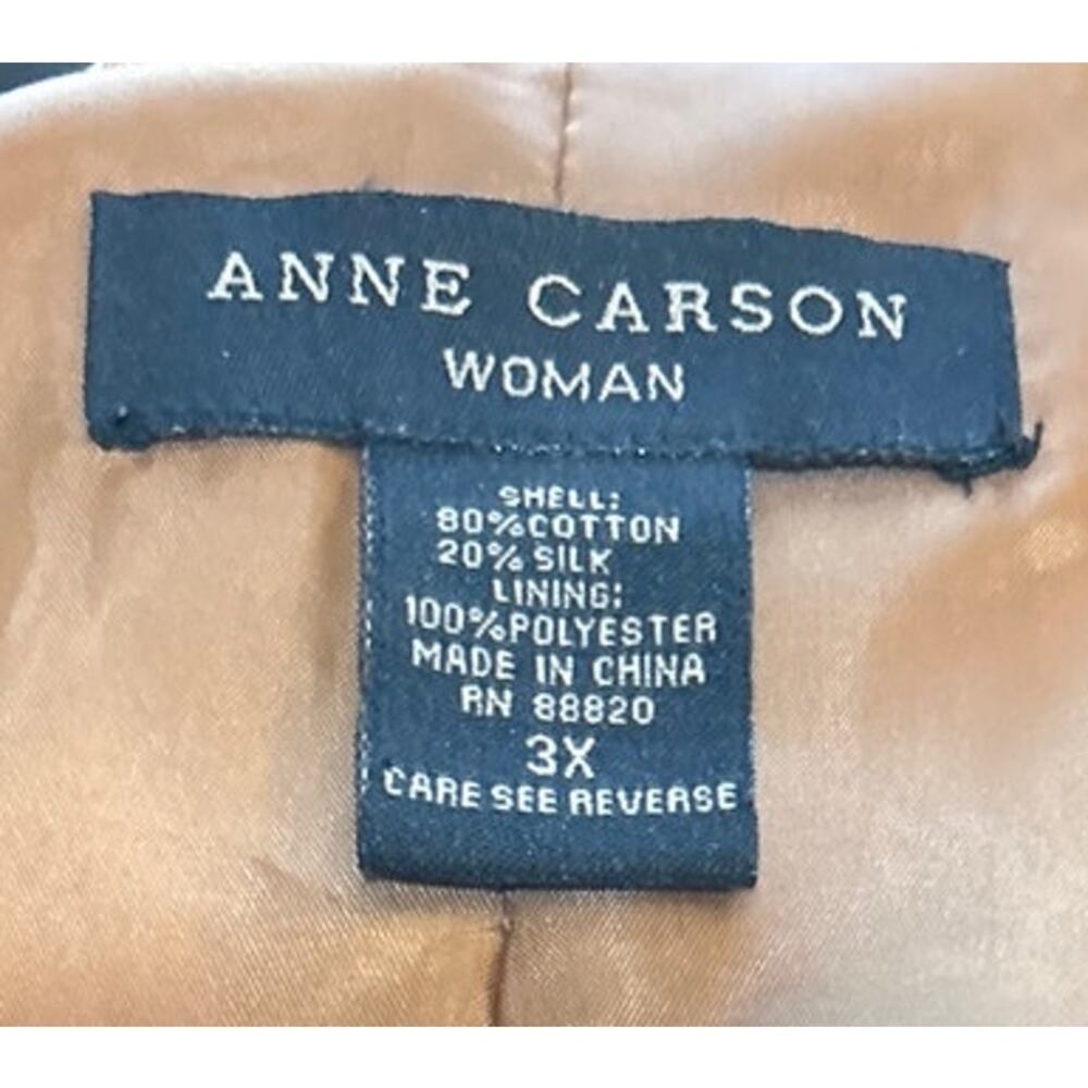 Anne Carson Women's Brown Black Animal Print Jacket Two Button Pockets Size 3X - Picture 5 of 6